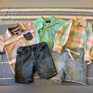 Spring/Summer Toddler Button Down Shirts and Jean Shorts